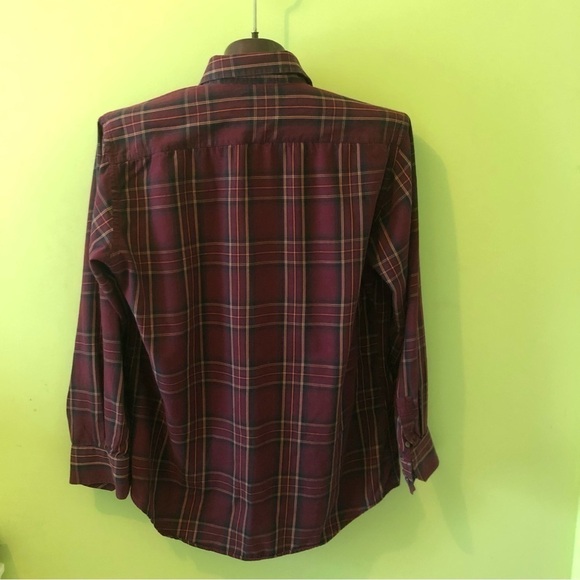 VINTAGE Viyella Cotton & Wool Blend Button Down Check Plaid Shirt Size M - Picture 7 of 7